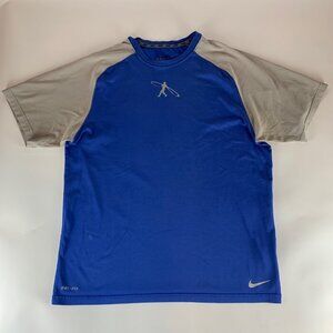 Nike Swingman Blue Gray Athletic Raglan Shirt Mens Medium